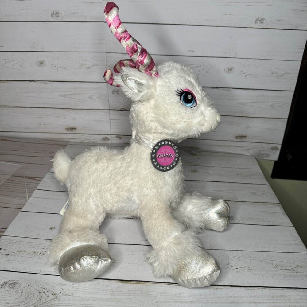 Build-A-Bear Glisten Reindeer Plush Toy With Candy Cane Antlers & Sparkly Hooves